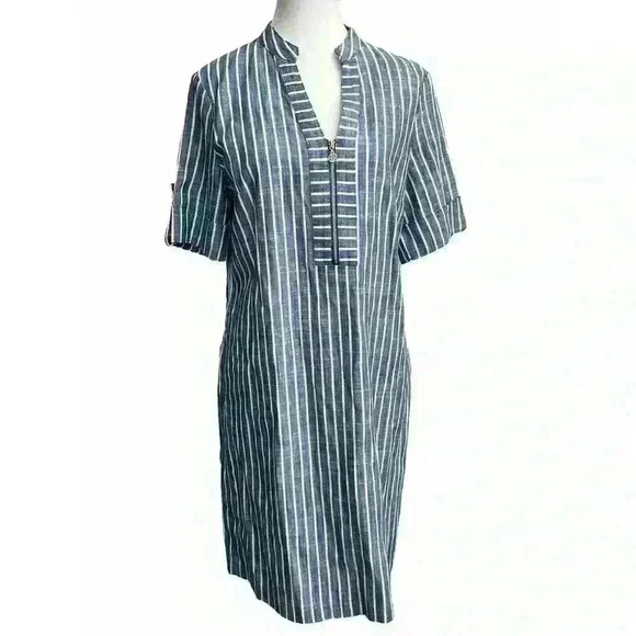 Anne Klein Dresses & Skirts - Anne Klein navy/white dress, women size 4 striped NWOT nautical